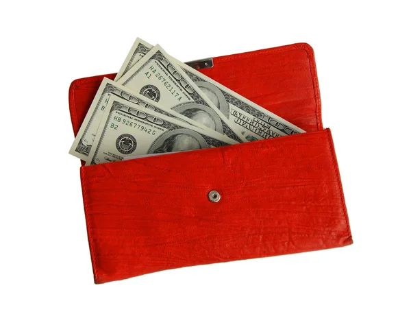 stock image Money wallet red, happy shopping