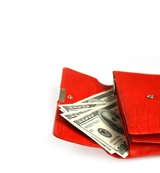 Stock image Money wallet red, happy shopping