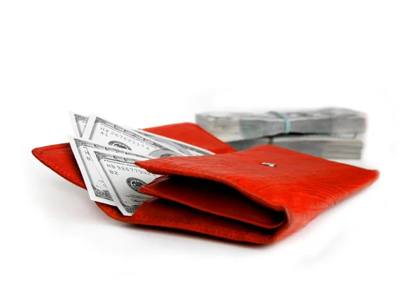 stock image Money wallet red, happy shopping