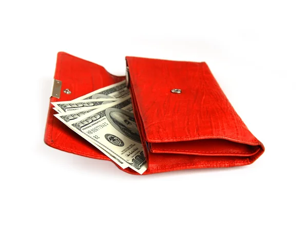 stock image Money wallet red, happy shopping