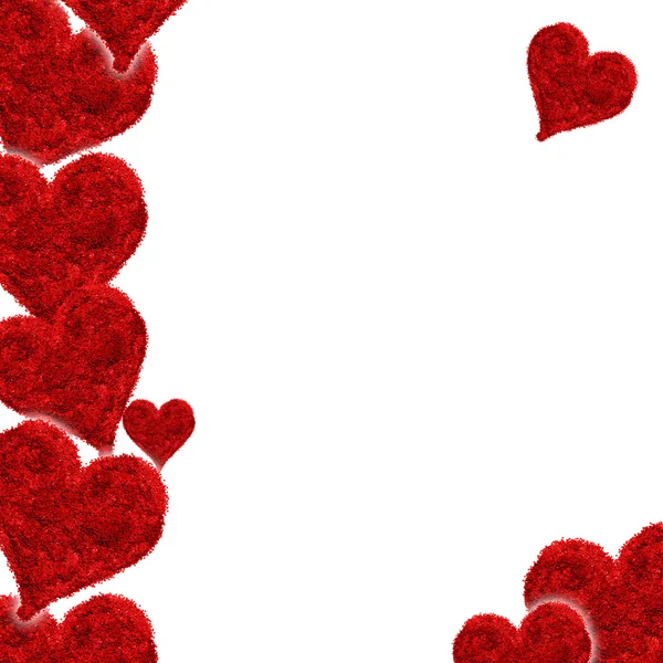 Alla hjärtans-kort, hjärtan röda — Stockfoto
