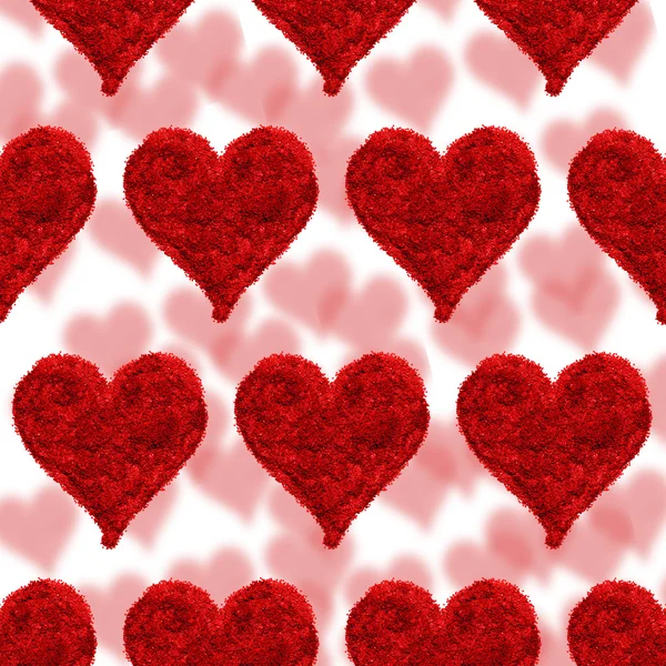 Cartão dos namorados, corações fundo vermelho — Fotografia de Stock