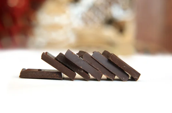 Peças de chocolate — Fotografia de Stock