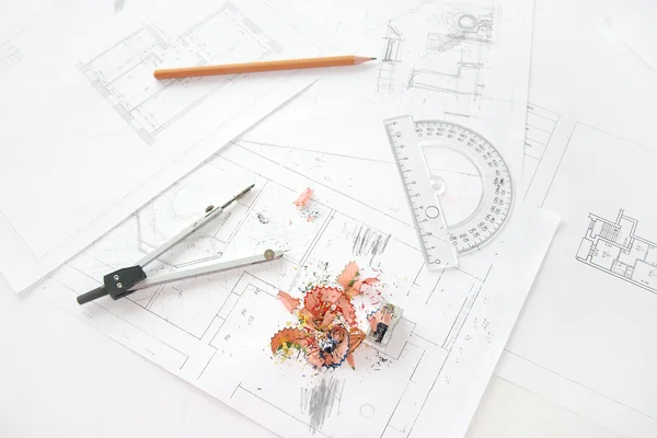 stock image Workplace of architect