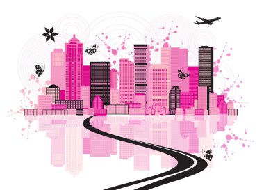 Cityscape background, urban art clipart