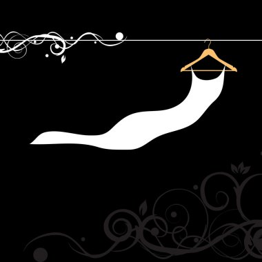 Beautiful dress white on hanger clipart