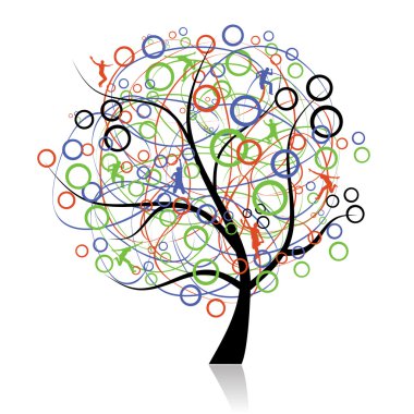 Connecting peoples, web tree clipart