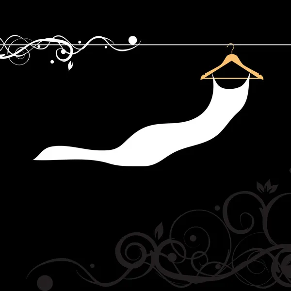 Belle robe blanche sur cintre — Image vectorielle