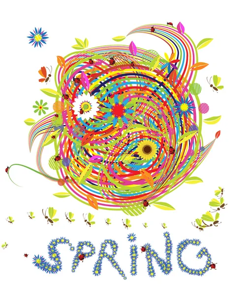 Divertida ilustración de primavera — Archivo Imágenes Vectoriales