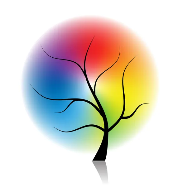 Árbol de arte de colores espectrales — Archivo Imágenes Vectoriales