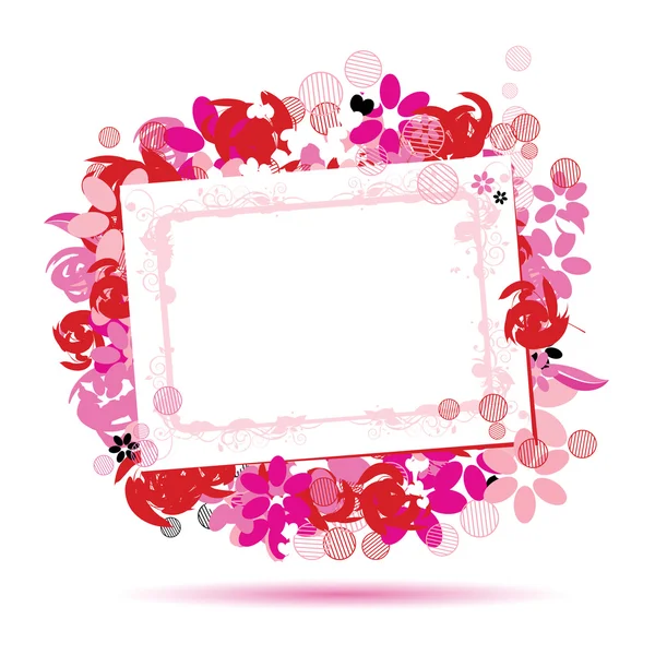 Floral frame beautiful with place for yo — Stock Vector