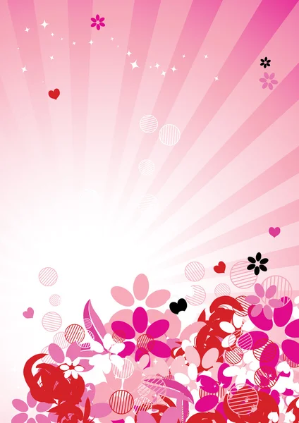 ピンクの花の背景あなたのデザイン — ストックベクタ