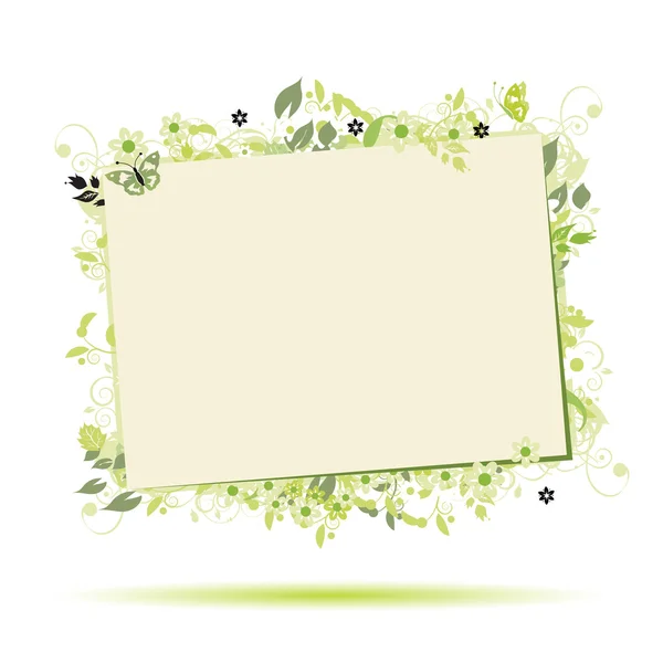Floral frame beautiful with place for y — Stock Vector