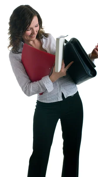 Women in a business suit with documents — Stock Photo, Image