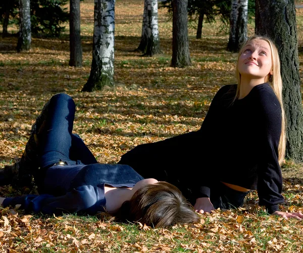 Novias en el parque de otoño —  Fotos de Stock