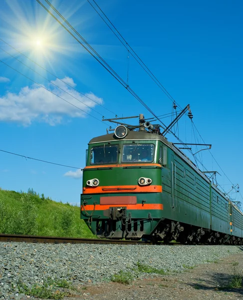 Locomotivă verde — Fotografie, imagine de stoc