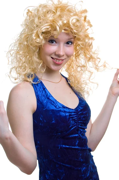 Coquettish blonde girl — Stock Photo, Image