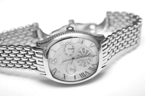 Срібні годинник — стокове фото