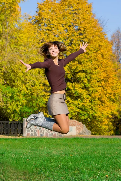Nice jumping girl — Stock Photo, Image