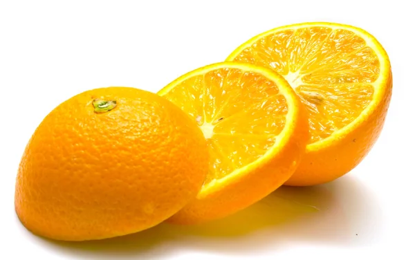 Naranja cortado maduro — Foto de Stock
