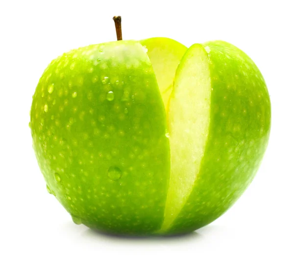 Спелое сочное зеленое яблоко — стоковое фото