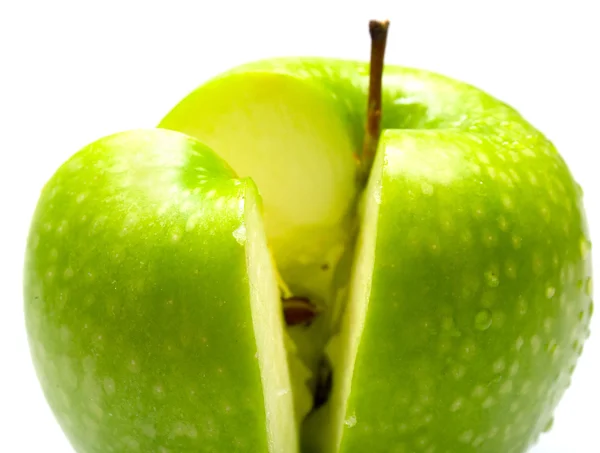Zralé šťavnaté zelené jablko — Stock fotografie