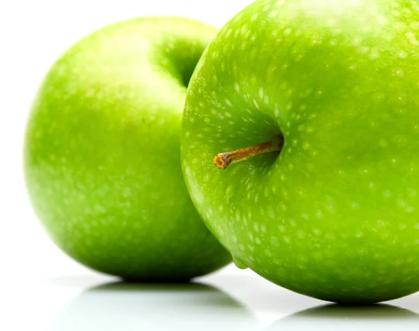Makro zelená jablka — Stock fotografie