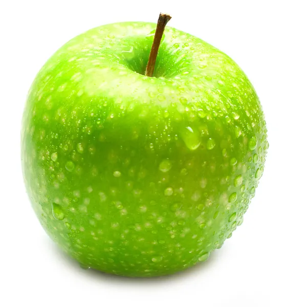 Спелое сочное зеленое яблоко — стоковое фото
