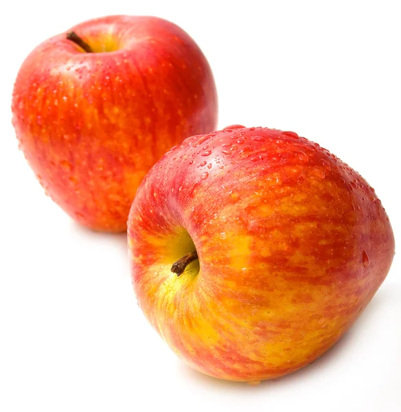 Mokrá červená jablka — Stock fotografie