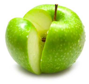 Ripe juicy green apple clipart