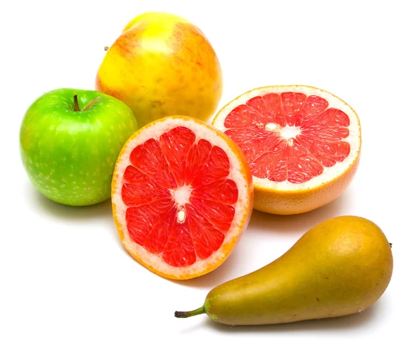 Birne, Grapefruit und Äpfel — Stockfoto