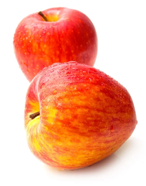 Влажные красные яблоки — стоковое фото