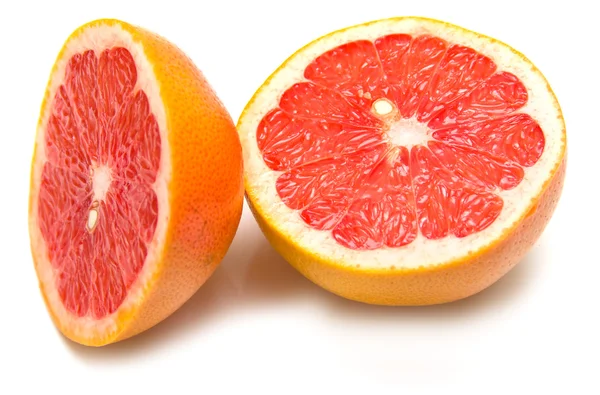 Rode grapefruit op wit — Stockfoto