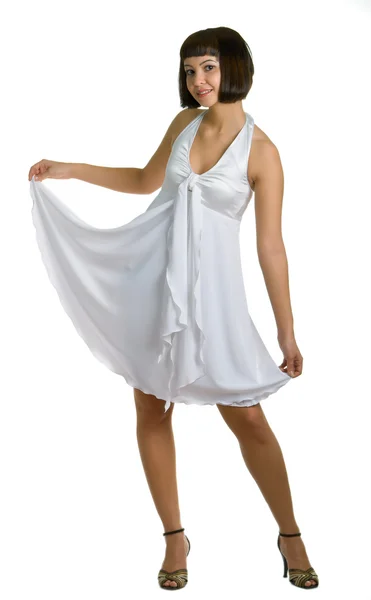 하얀 드레스를 입은 소녀 — 스톡 사진