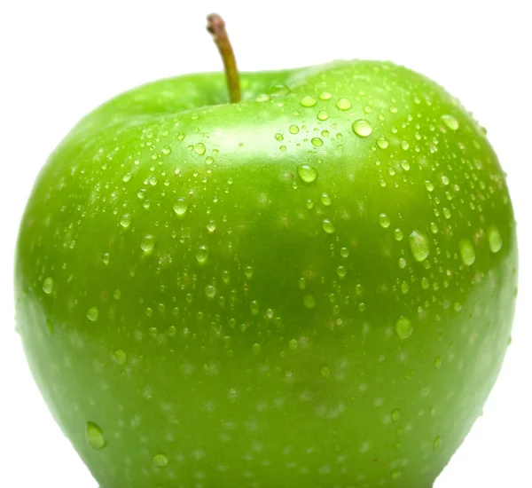 Islak yeşil elma — Stok fotoğraf