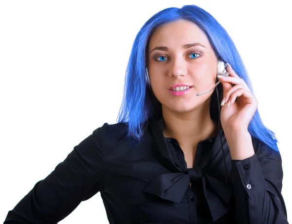 Fiatal nő a fülhallgató — Stock Fotó