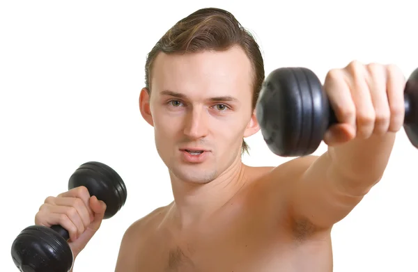 Men with dumbbells — Stock Photo, Image