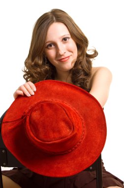 Kırmızı şapkalı güzel kız