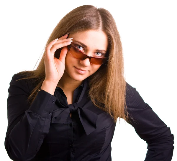 Vacker flicka i solglasögon — Stockfoto