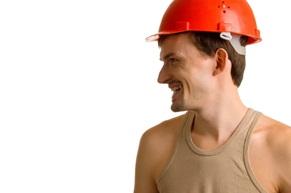 Genç gülümseyen bir işçi — Stok fotoğraf