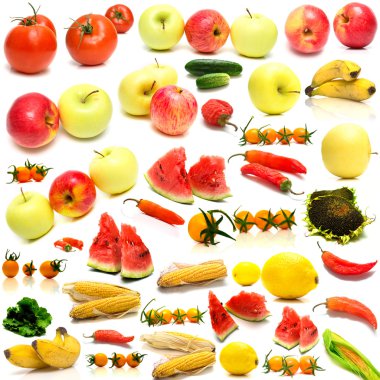 Collage from fruits and vegetables 2 clipart