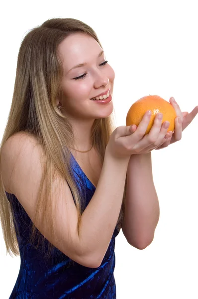 Chica con pomelo — Foto de Stock