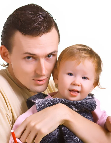 Giovani uomini con un bambino piccolo — Foto Stock