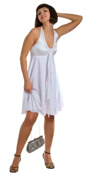 白いドレスを着た女の子 — ストック写真
