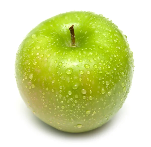 Våt grönt äpple — Stockfoto