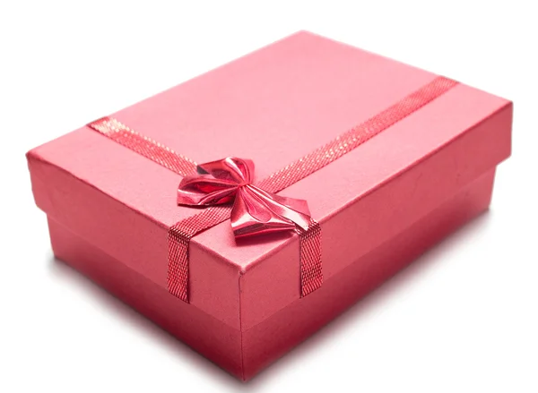 Red gift on white — Stock Photo, Image
