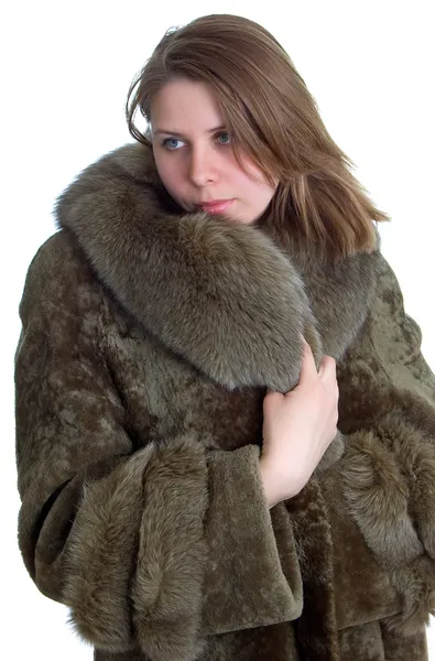 stock image Beautiful women in fur coat