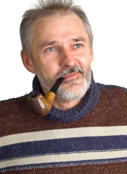 Adult men with a pipe — Stock Photo, Image