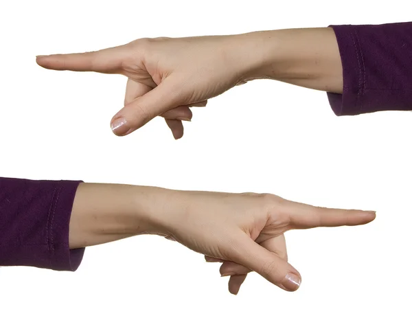 Женская рука на белом — стоковое фото