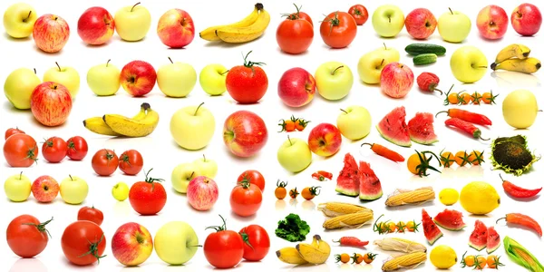Коллаж из фруктов и овощей — стоковое фото